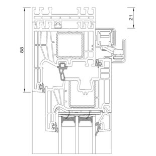 Drutex Iglo Edge - 80001-80013-70103 - PSK- Tür oben RVB 15mm