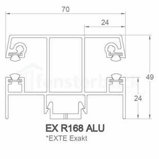 Aufsatzrollladen Aluminium Führungsschiene Exte EX R168 60mm beidseitig