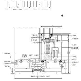 Aluprof MB-77hi HS Tür Schwelle mit Schiebeflügel dicher Lauf Detail