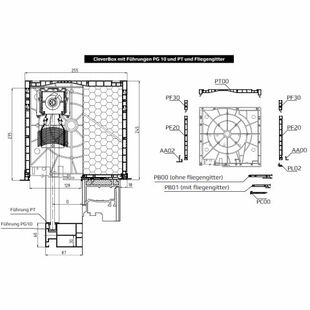 Raffstore CleverBox Führungsschiene Typ PG10 Querschnitt