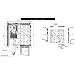 Raffstore CleverBox Führungsschiene Typ PT Querschnitt