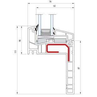 Salamander greenEvolution 76 MD Renovation Festverglasung Flosse 65 mm 760020