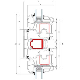 Salamander greenEvolution 76 AD Pfosten 90mm Verstärkung Fenster RL - 762007 761004