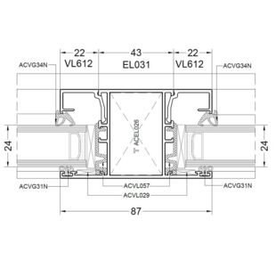 Aliplast Econoline Pfosten 87mm - EL031