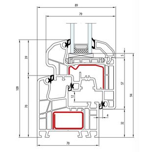 Aluplast IDEAL 5000 Fenster Round - Line 109mm - 150x02 - 150x26