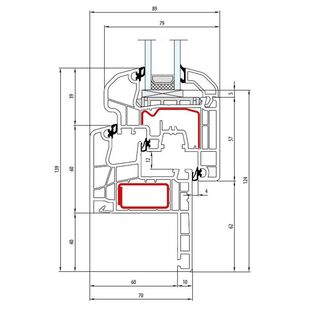 Aluplast IDEAL 5000 Renovation Fenster Round - Line Flosse 40mm - 150x11 - 150x26