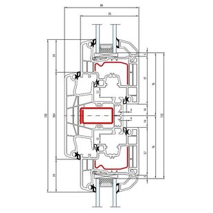 Aluplast IDEAL 5000 Pfosten 104mm Fenster Classic-Line 77mm - 150x43 - 150x20