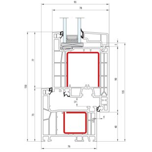 Aluplast IDEAL Neo AD Terassentür innen öffnend mit Blendrahmen - 160x01 160x30