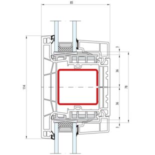 Aluplast IDEAL Neo MD Pfosten 114mm 160x46