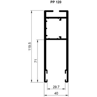 Rolltor Führungsschiene PP 120mm