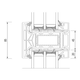 Drutex Iglo Edge - 80022 - Kämpfer-Sprosse 85mm