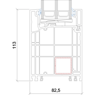 Gealan Kontur Festverglasung - 113mm 5022