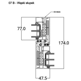 Aluprof MB-77hi Monorail HS Tür Schiebeflügel schmal