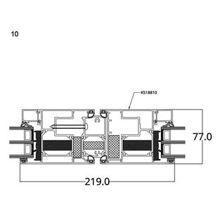 Aluprof MB-77hi Monorail HS Tür 2flg Treffpunkt der Schiebeflügel Detail