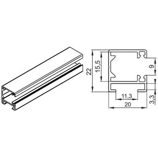 Raffstore PZF Führungsschiene F-PP 20mm