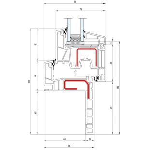 Salamander greenEvolution 76 AD Renovation Fenster CL Flosse 65 mm - 760019 761002