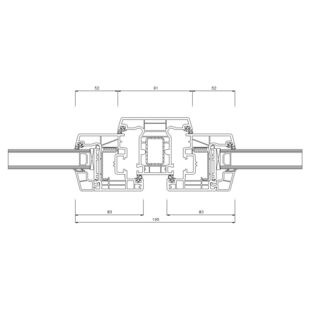 Schüco CT-70 AS 91mm Fenster Classic 83mm - 9012-8866