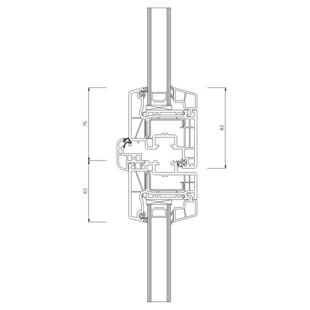 Schüco CT-70 AS Stulp 34 mm Fenster Classic 83mm - 9609-8866