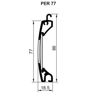 Lamelle PER77 Alu technische Zeichnung