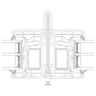 Drutex Iglo Edge - 80001-50111 Kopplung mit Stahl+Verstärkung außen 11mm