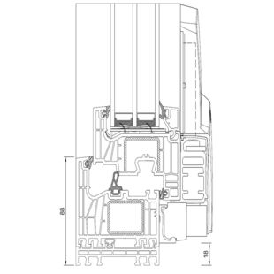 Drutex Iglo Edge - 80001-80013-70103 - PSK- Tür unten RVB 15mm