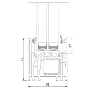 Drutex Iglo Edge - 80001 - Festverglasung 73mm