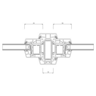 9190 - Statikpfosten 116-70 39mm (eckige glasleiste)