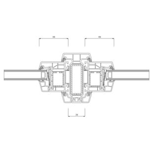 9190 - Statikpfosten 116-70 39mm (eckige glasleiste)