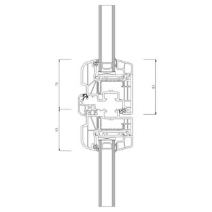 Schüco CT-70 AS Stulp 34 mm Fenster Rondo 83mm - 9609-8867