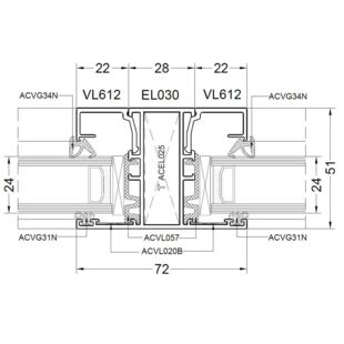 Aliplast Econoline Pfosten 72mm - EL030