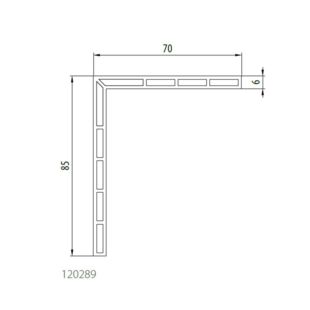 Aluplast 120289 - Winkelprofil - Hohlkammer - 85x70mm