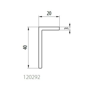 Aluplast 120292 - Winkelprofil - 40x20mm