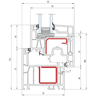 Aluplast IDEAL Neo Fenster Cube-Line 115mm 160x01 160x20