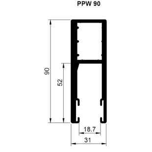 Rolltor Führungsschiene PPW 90mm