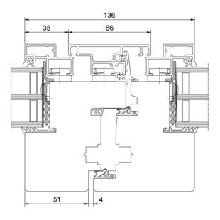 Drutex Duoline 88 2-flg. Fenster Dreh + Dreh-Kipp (Stulp)