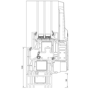 Drutex Iglo Edge - 80001-80013-70100 - PSK- Tür unten RVB 35mm