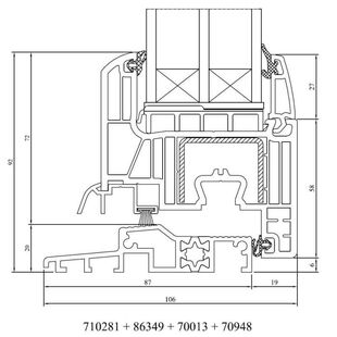 Drutex Iglo Energy Classic Balkontür mit flacher Schwelle 20mm 710281 86349 70013 70948