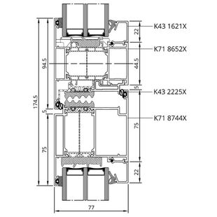 Drutex MB-86SI Tür nach innen mit Oberlicht Fest Detail