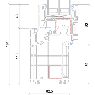 Gealan Kontur - Fenster 161mm 5022-5023