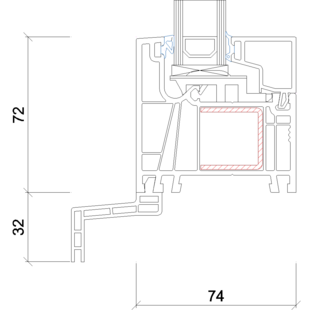 2209- Fensterbankprofil- 32 mm