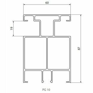 Führungsschiene Typ PG10 Querschnitt