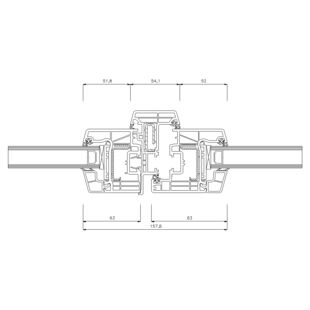 Schüco CT-70 AS mit Stulp 54mm Fenster Classic  83mm - 9700 - 8864