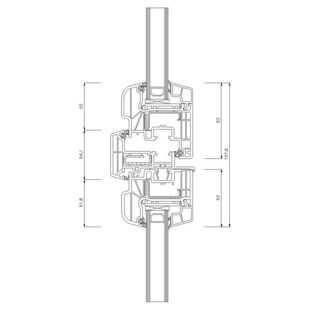 Schüco CT-70 AS mit Stulp 54mm Fenster Rondo  83mm - 9700 - 8867