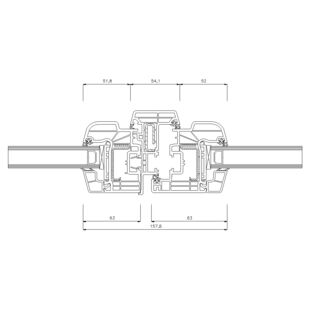 Schüco CT-70 AS mit Stulp 54mm Fenster Rondo  83mm - 9700 - 8867