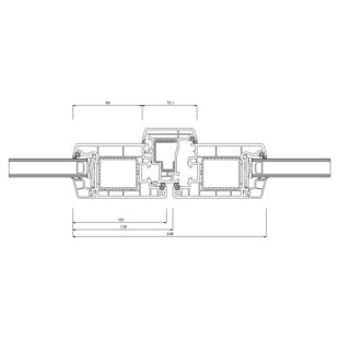 Schüco CT-70 AS Stulp 70mm Tür innen öffnend - 9702-9108