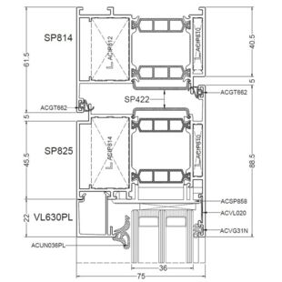 Aliplast Superial Tür außen öffnend - SP814 - SP825