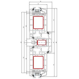 Aluplast IDEAL 4000 Pfosten 84mm Tür aussen öffnend Classic-Line 140x41-140x35