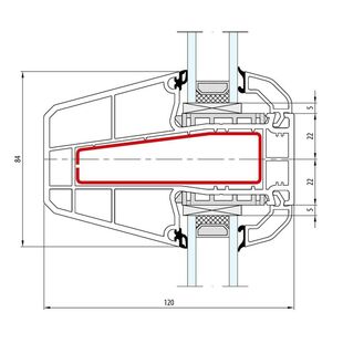 Aluplast IDEAL 4000 NL Pfosten 84mm - 140x57