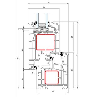 Aluplast IDEAL 5000 Tür aussen öffnend Classic - Line 147mm - 150x03 - 150x31