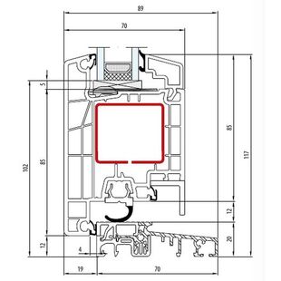 Aluplast IDEAL 5000 Türschwelle 20mm außen öffnend - 150x31